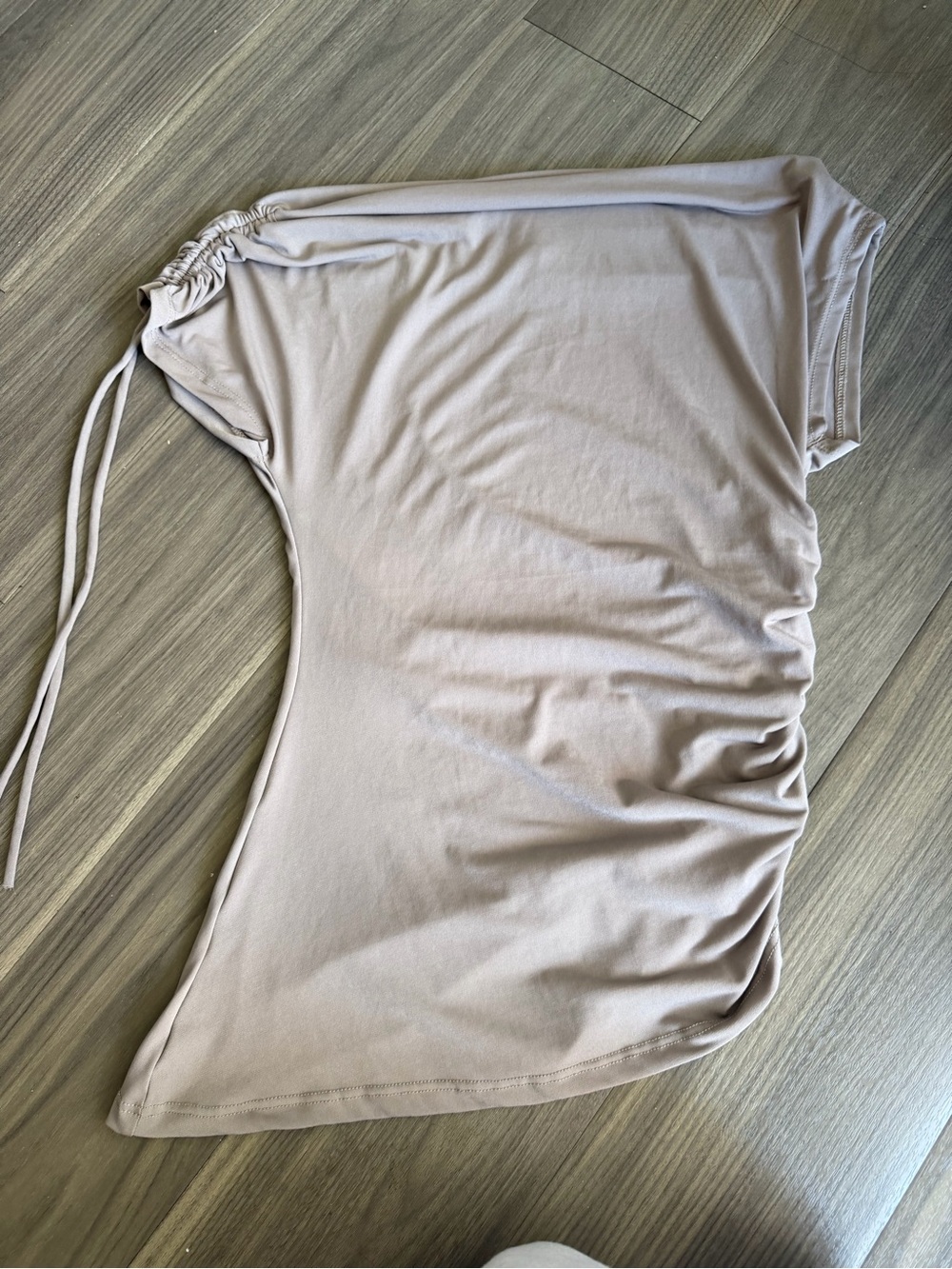 Fashion Nova One-Shoulder Ruched Top - Taupe